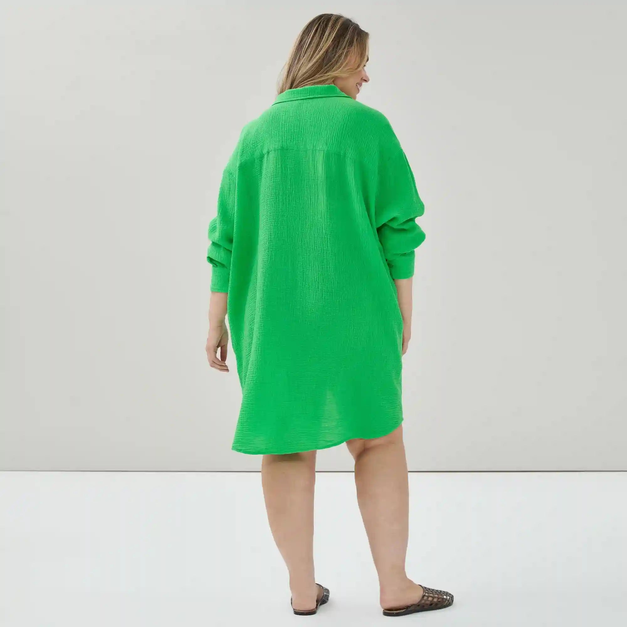 Women+ Gauze Button-Up Cover-Up