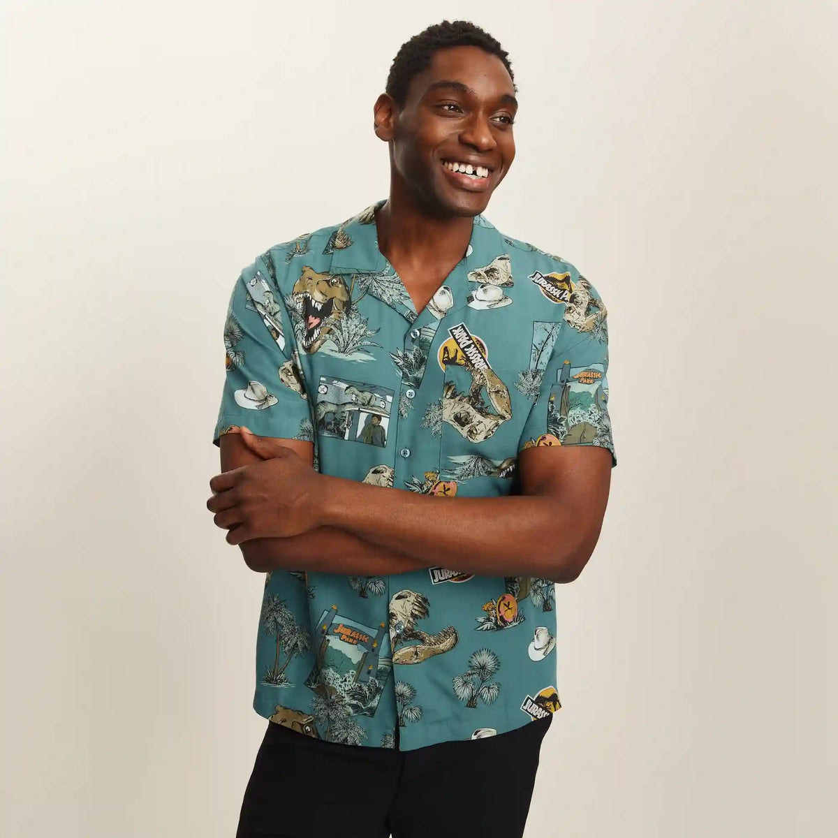 Men's Jurassic Park Gauze Button-Up Shirt