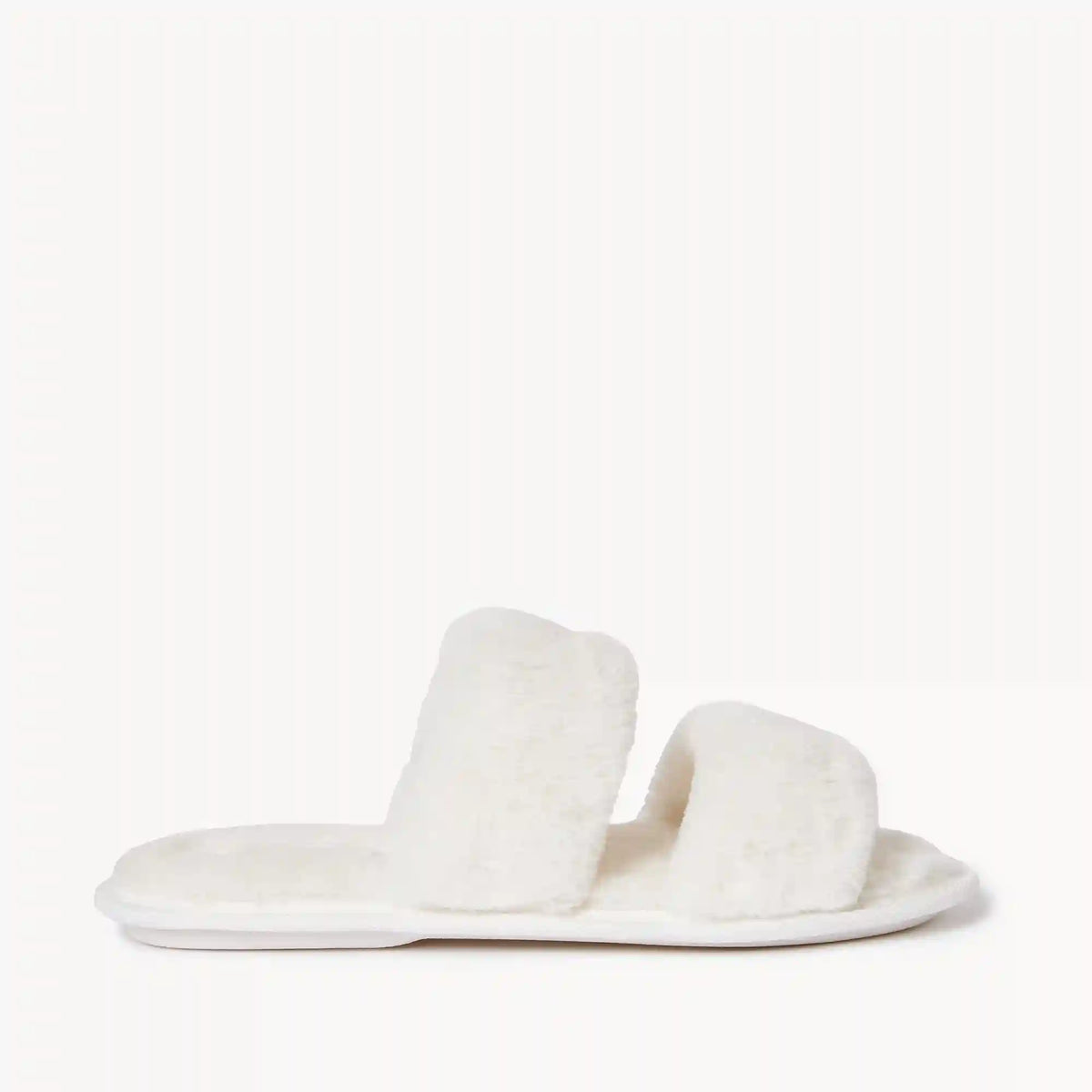 Faux Fur Double Strap Slippers