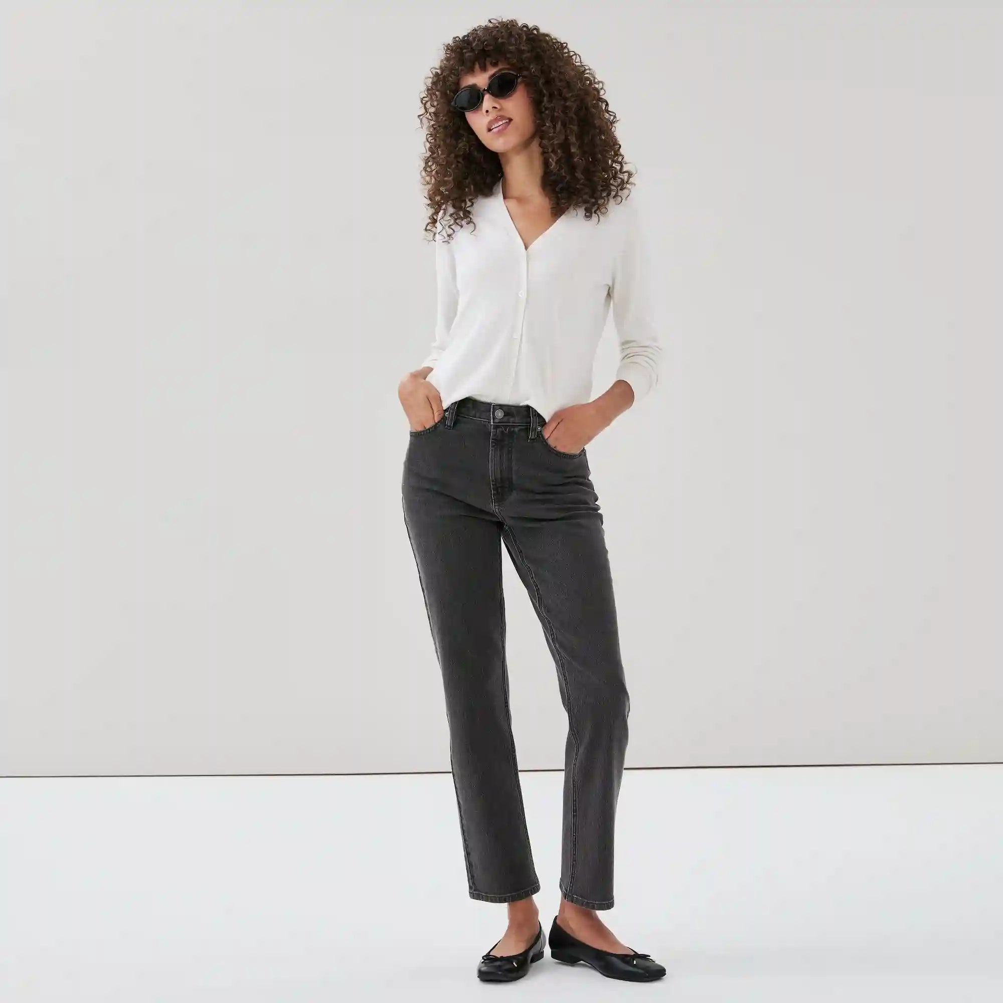 Black Wash Slim Straight Jean