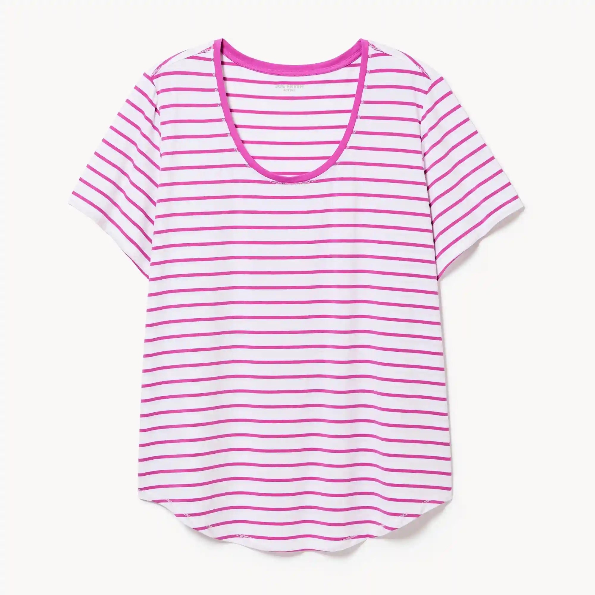 Women+ Active Striped Scoop Neck T-Shirt