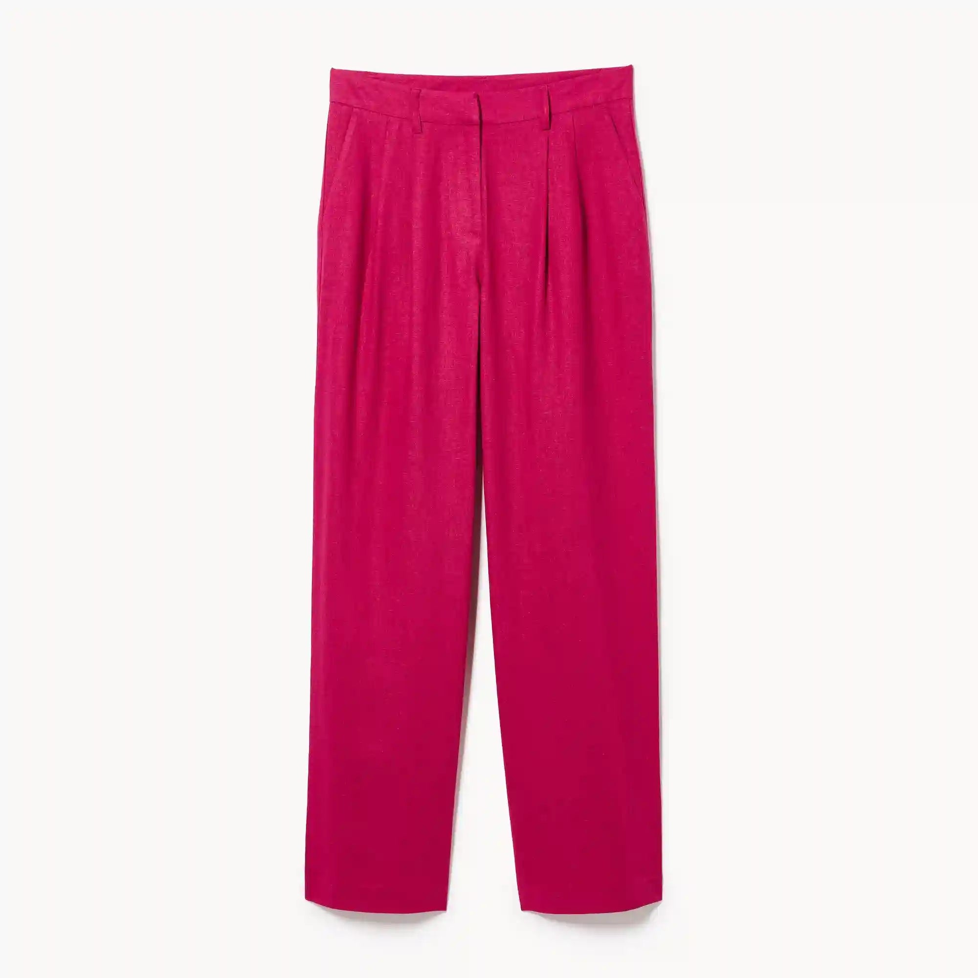 Linen Blend Pleated Trouser