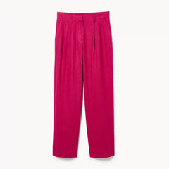 Linen Blend Pleated Trouser