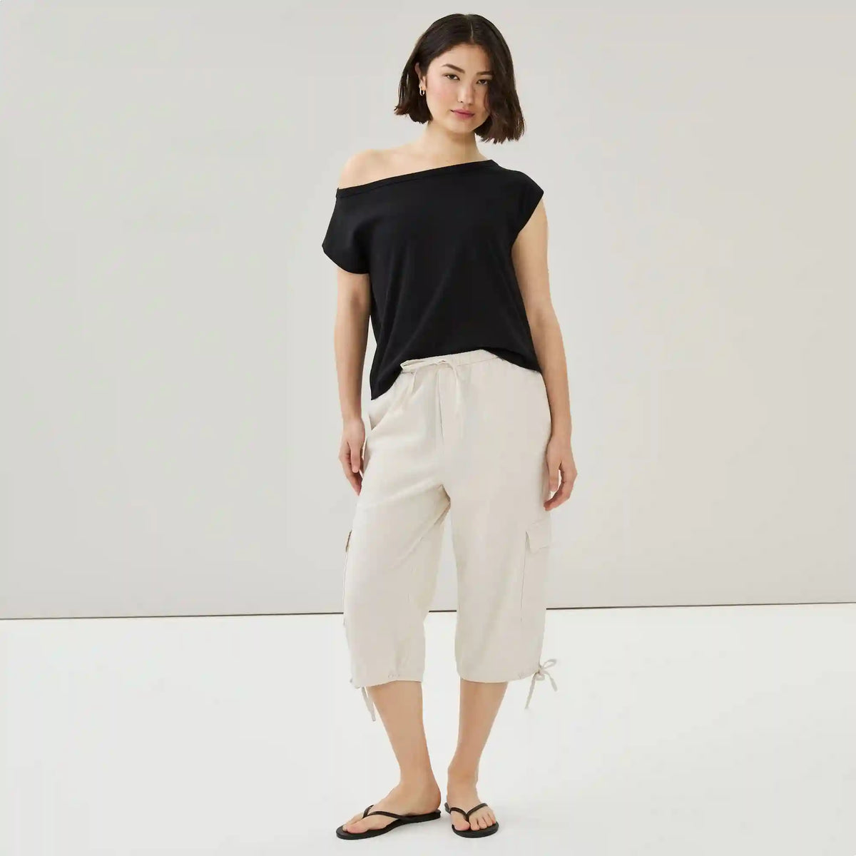 Linen Cotton Cropped Pant