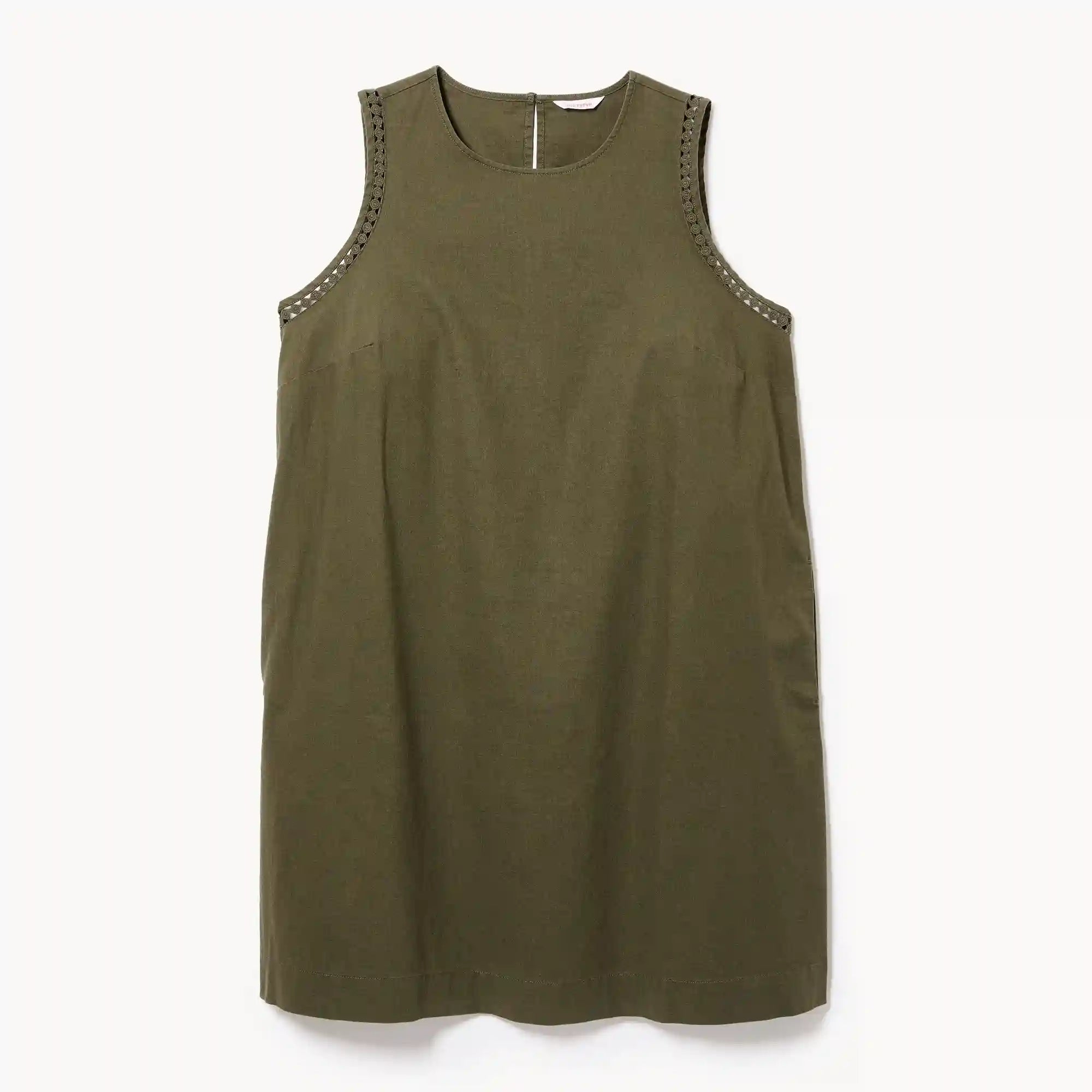 Women+ Linen Cotton Midi Shift Dress