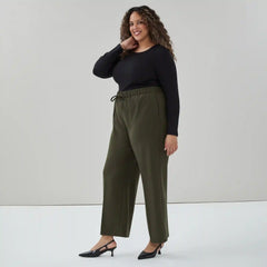 Women+ Wide Leg Pull-On Suit Pant