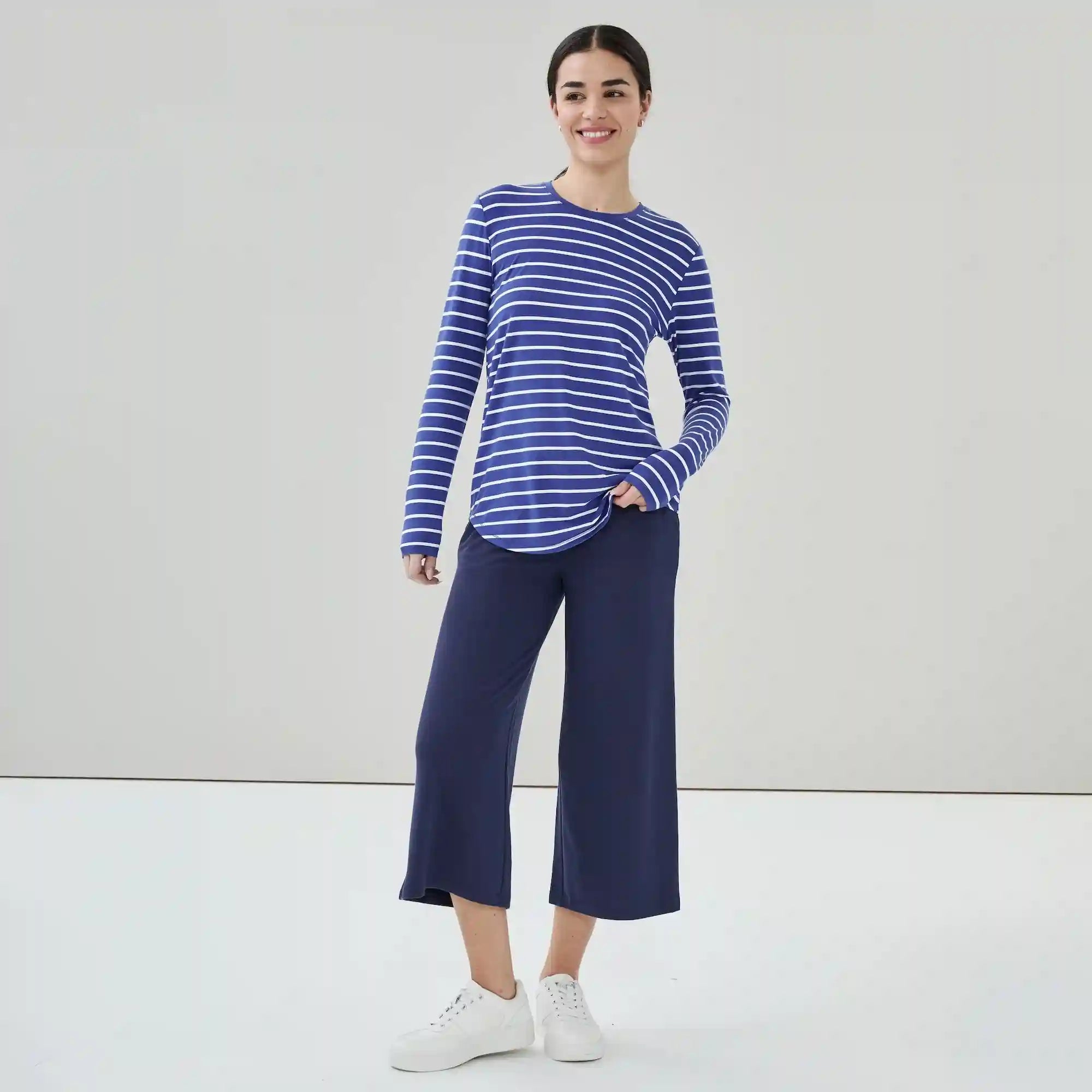 Active Striped Long Sleeve Top