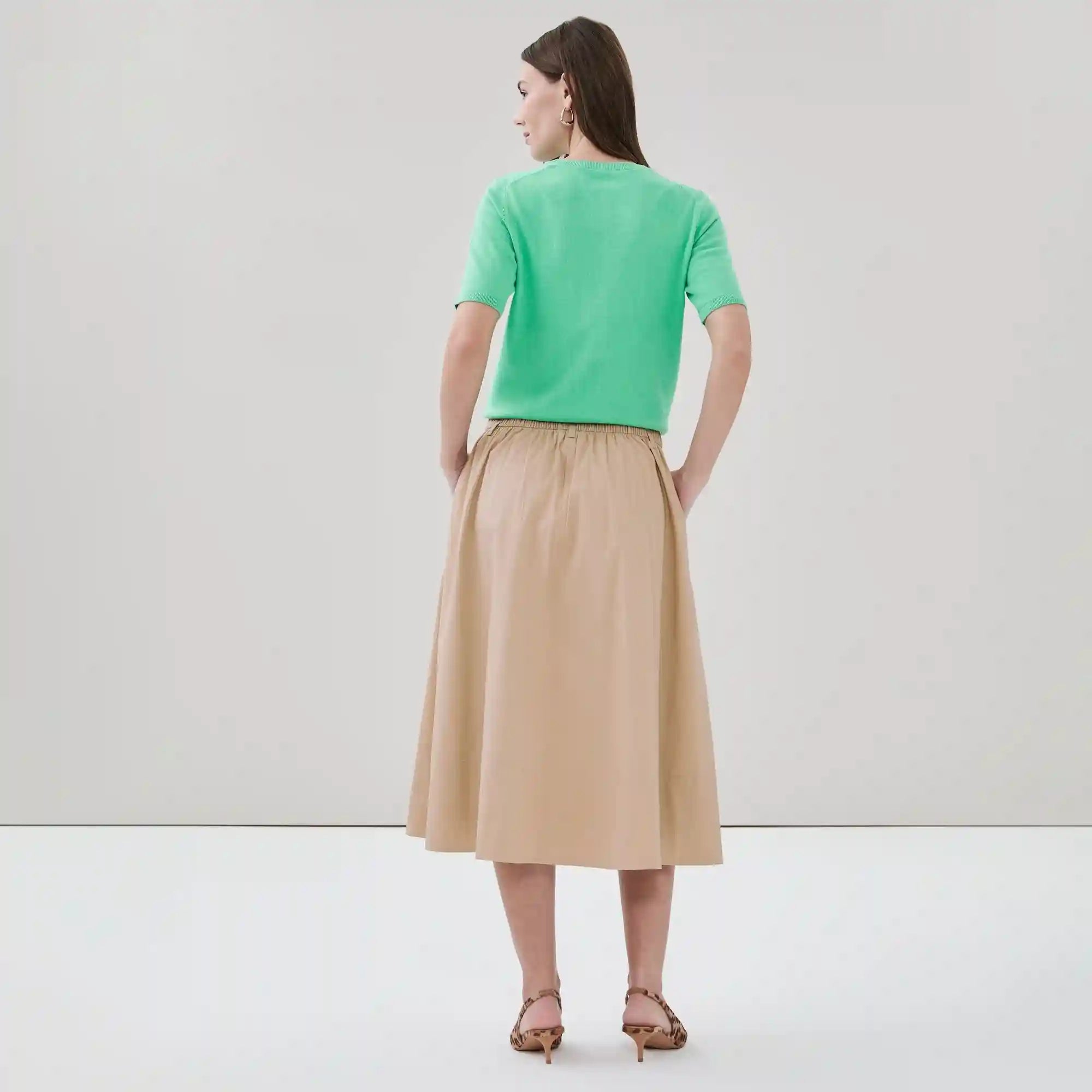 Flared Midi Skirt