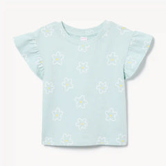 Baby Girls' Printed Flutter Sleeve T-Shirt