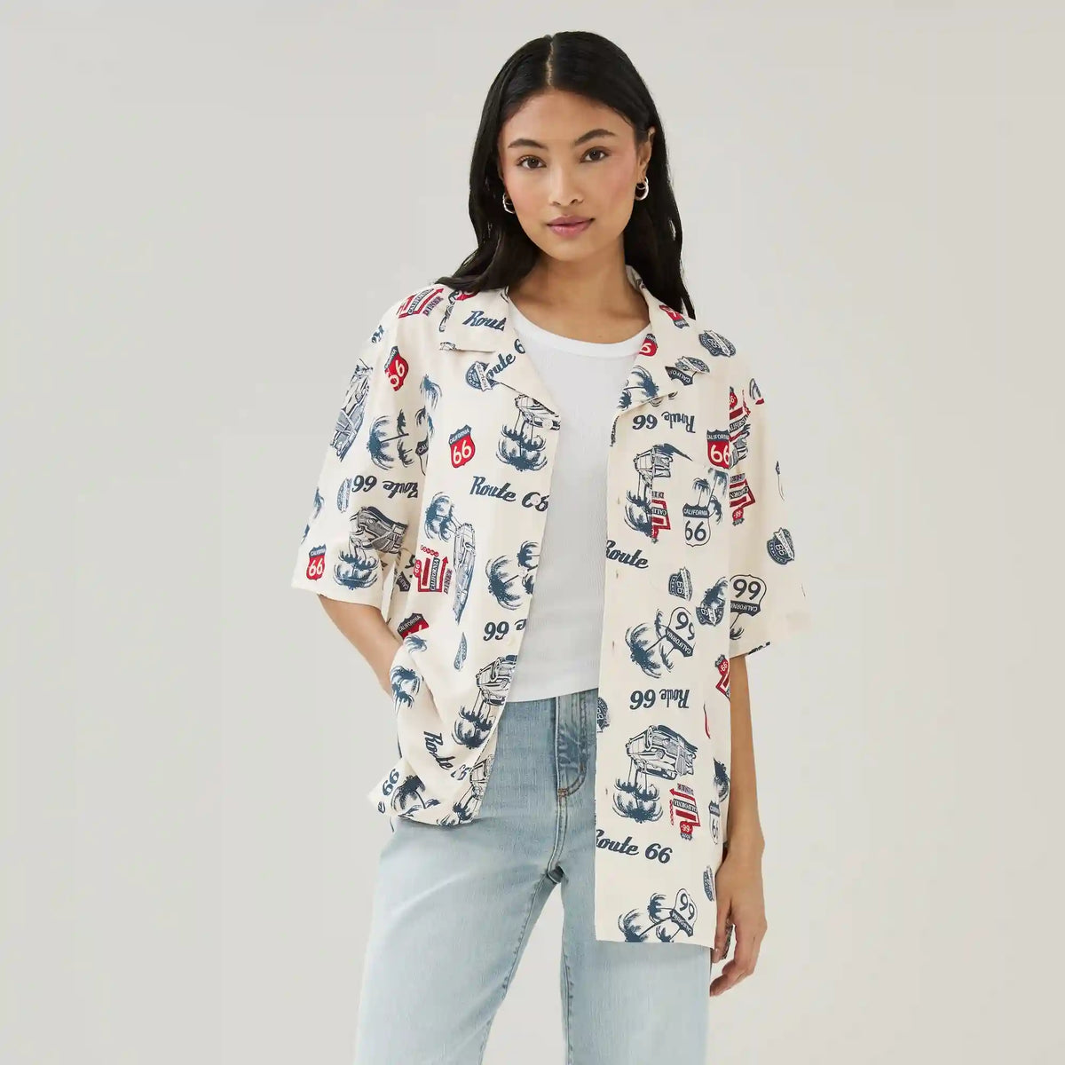 Adult Route 66 Button-Up Shirt