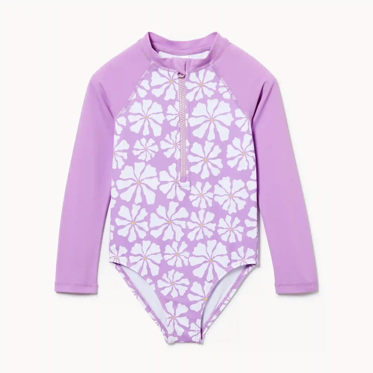 Toddler Girls' Printed Rash Guard Swimsuit