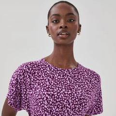 Printed Dolman Sleeve Midi Dress