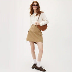 Chino Cargo Mini Skirt