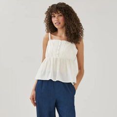 Pintuck Lace Peplum Top