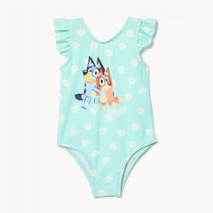 Toddler Girls' Bluey Ruffled Swimsuit
