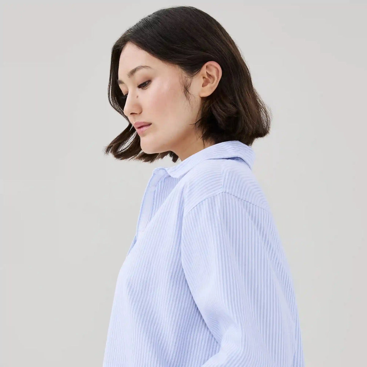 Oversized Striped Button-Up Shirt