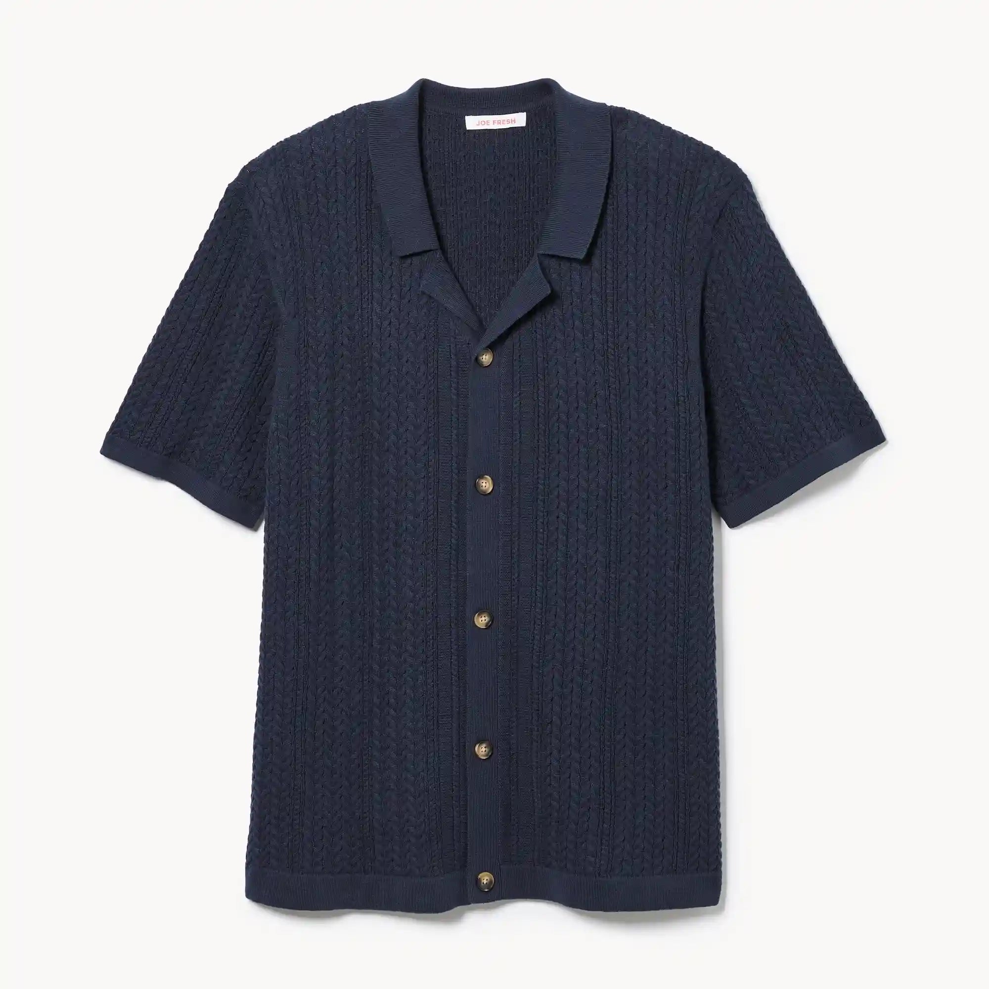 Men's Striped Button-Up Polo Sweater