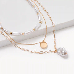 3-Piece Pearl Chain Necklace Set