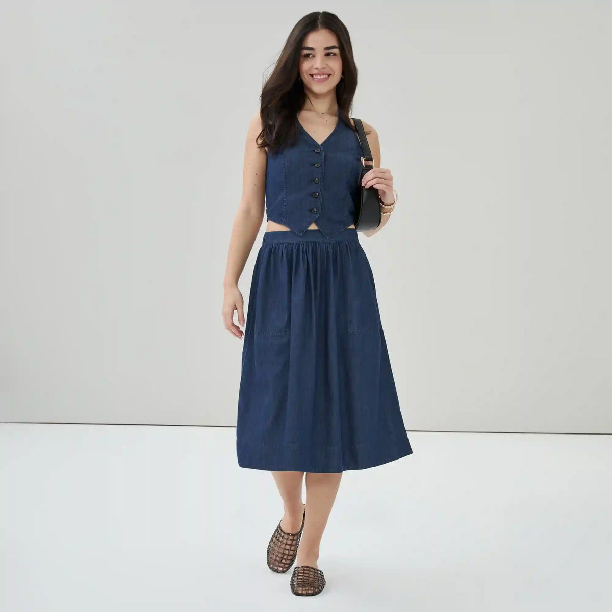 Denim Halter Vest