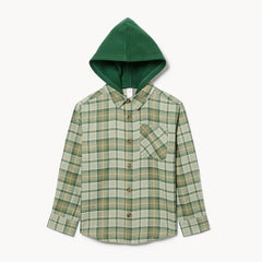 Kid Boys' Flannel Hooded Shirt