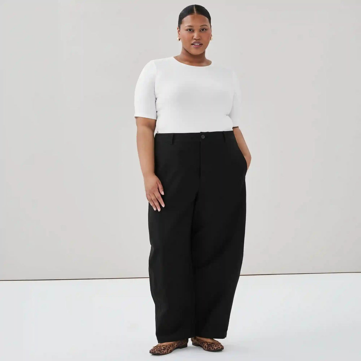 Women+ Ribbed Quarter Sleeve T-Shirt
