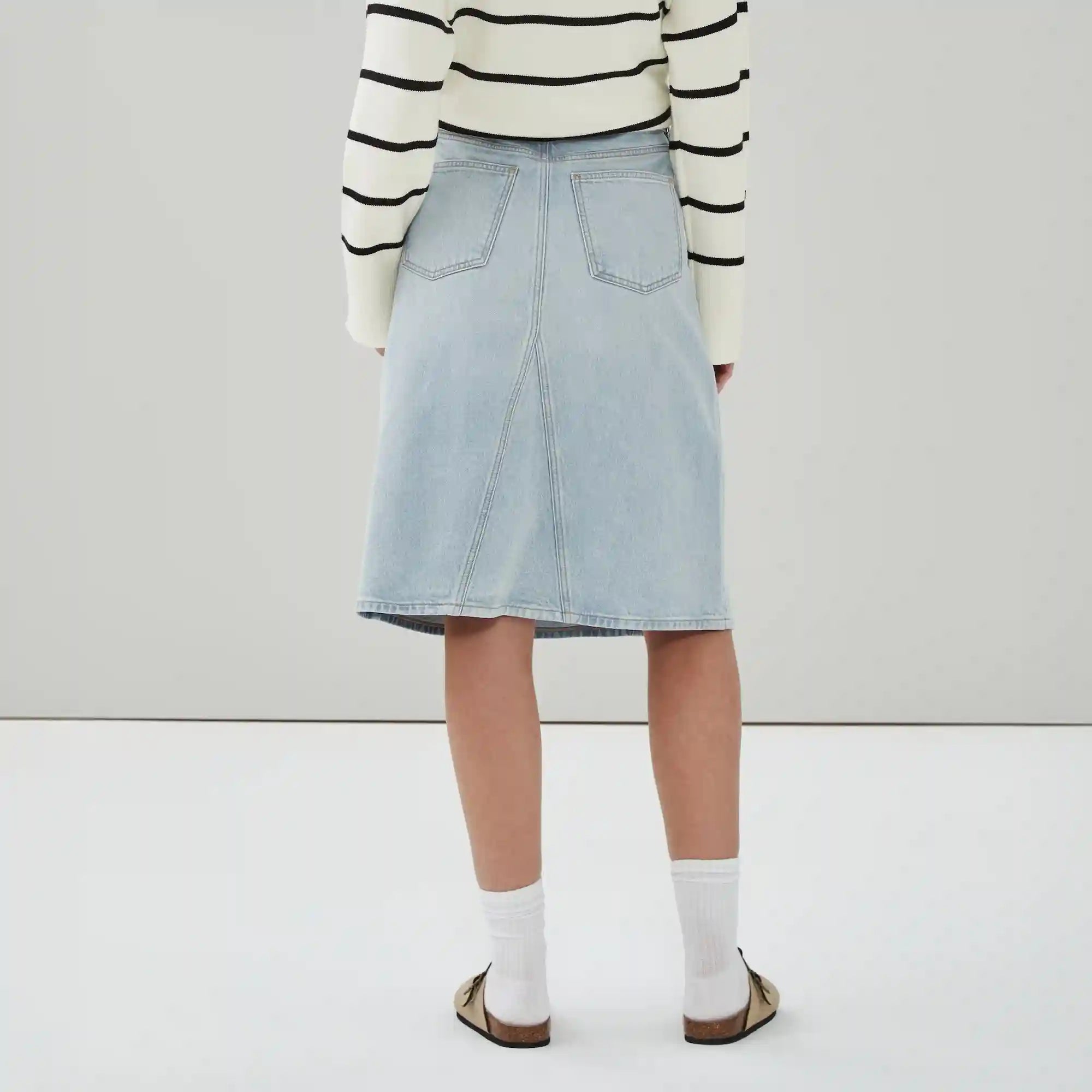 Light Wash Midi Skirt