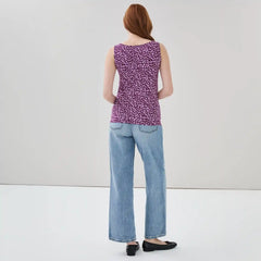 Printed Boat Neck Top