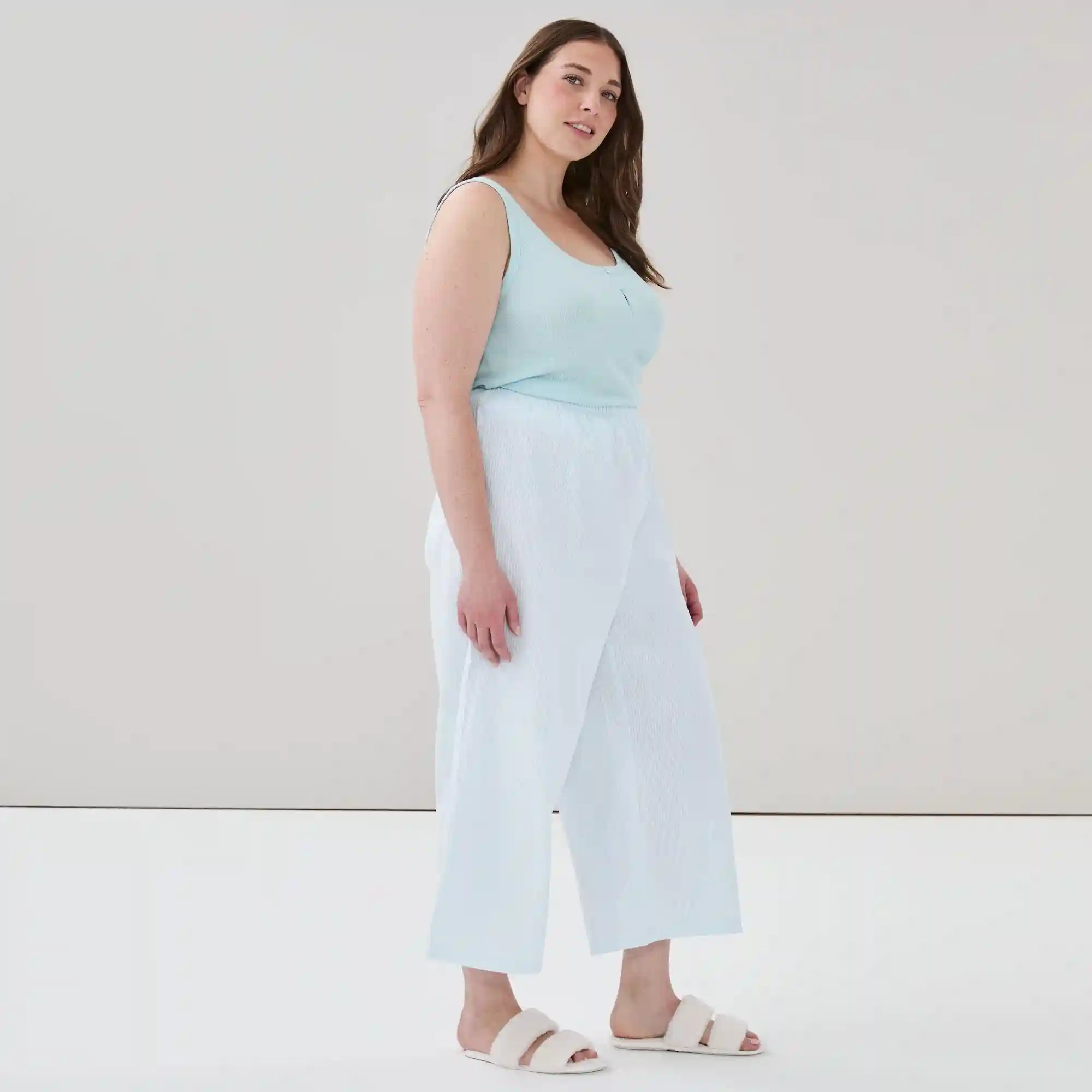 Women+ Seersucker Cropped Sleep Pant