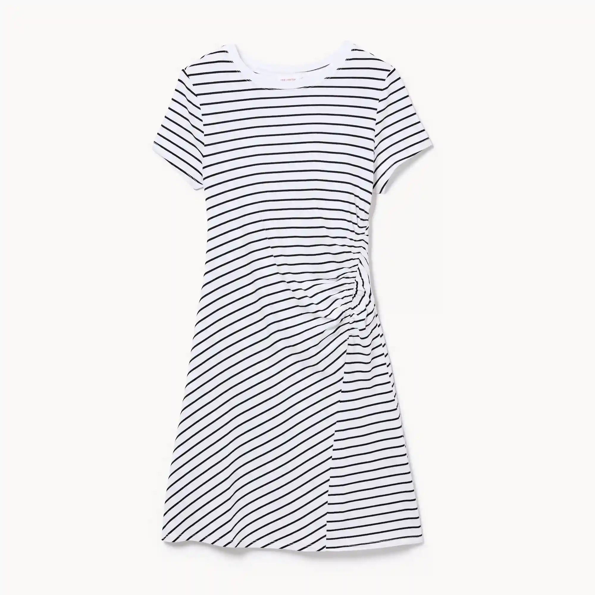 Striped Ruched T-Shirt Dress