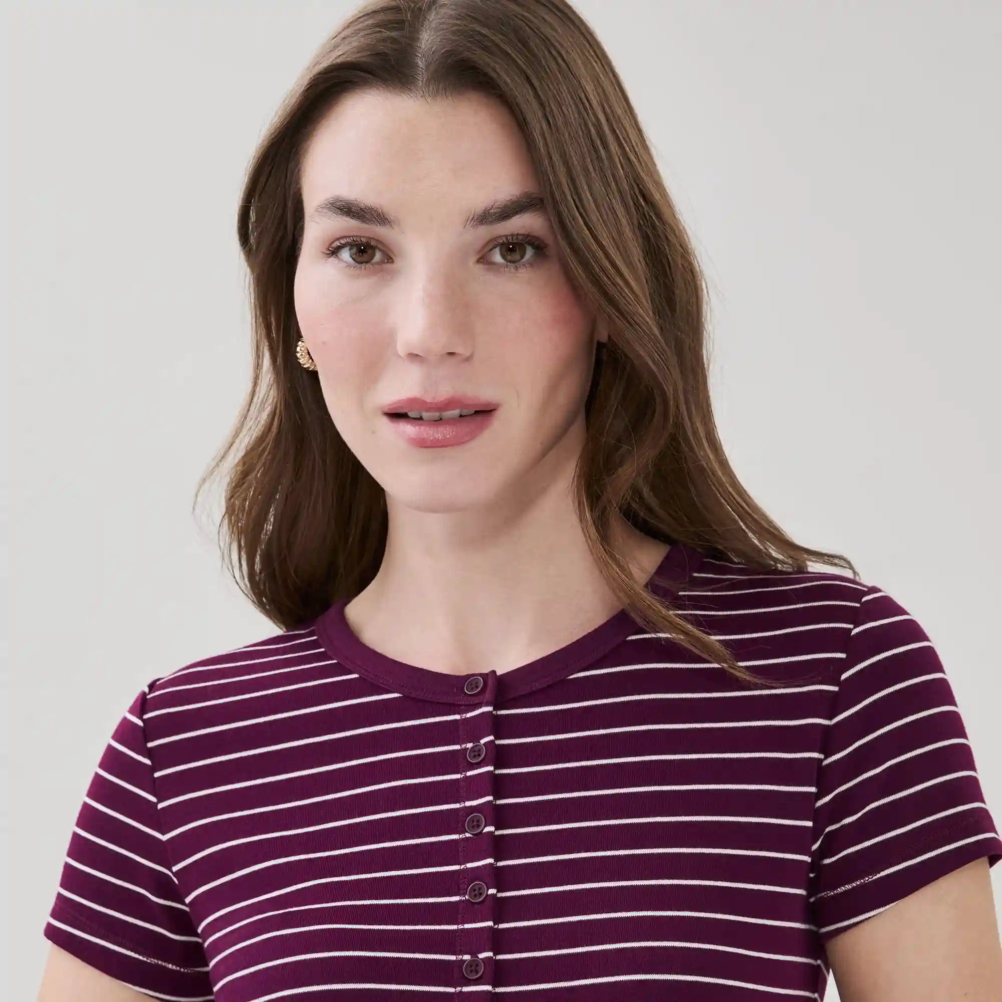 Short Sleeve Striped Cardigan