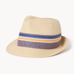 Kid Boys' Striped Straw Fedora