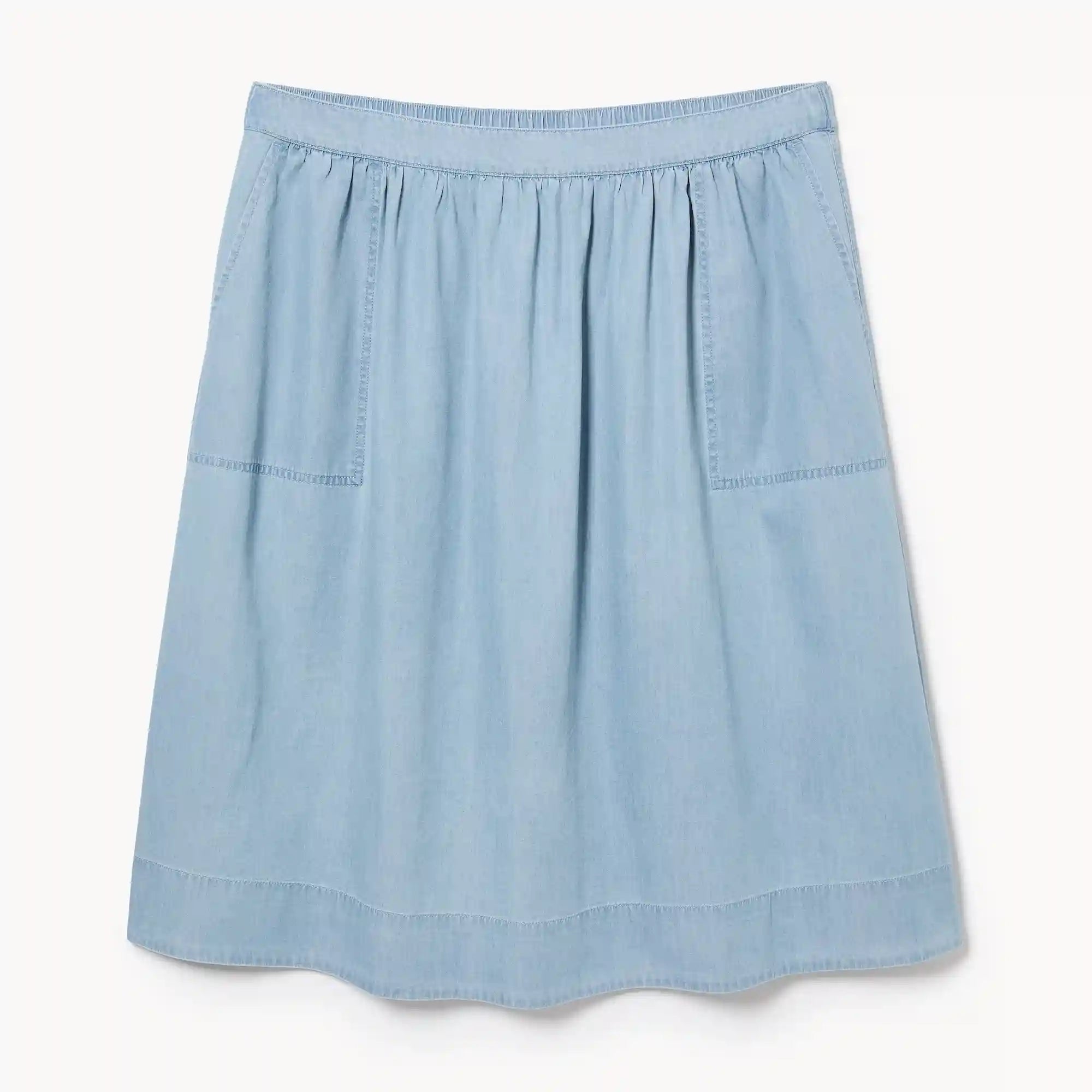Women+ Chambray Light Wash Midi Skirt