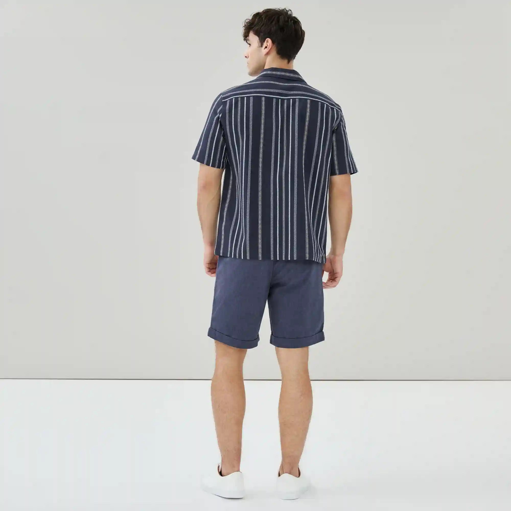 Men's Striped Button-Up Shirt