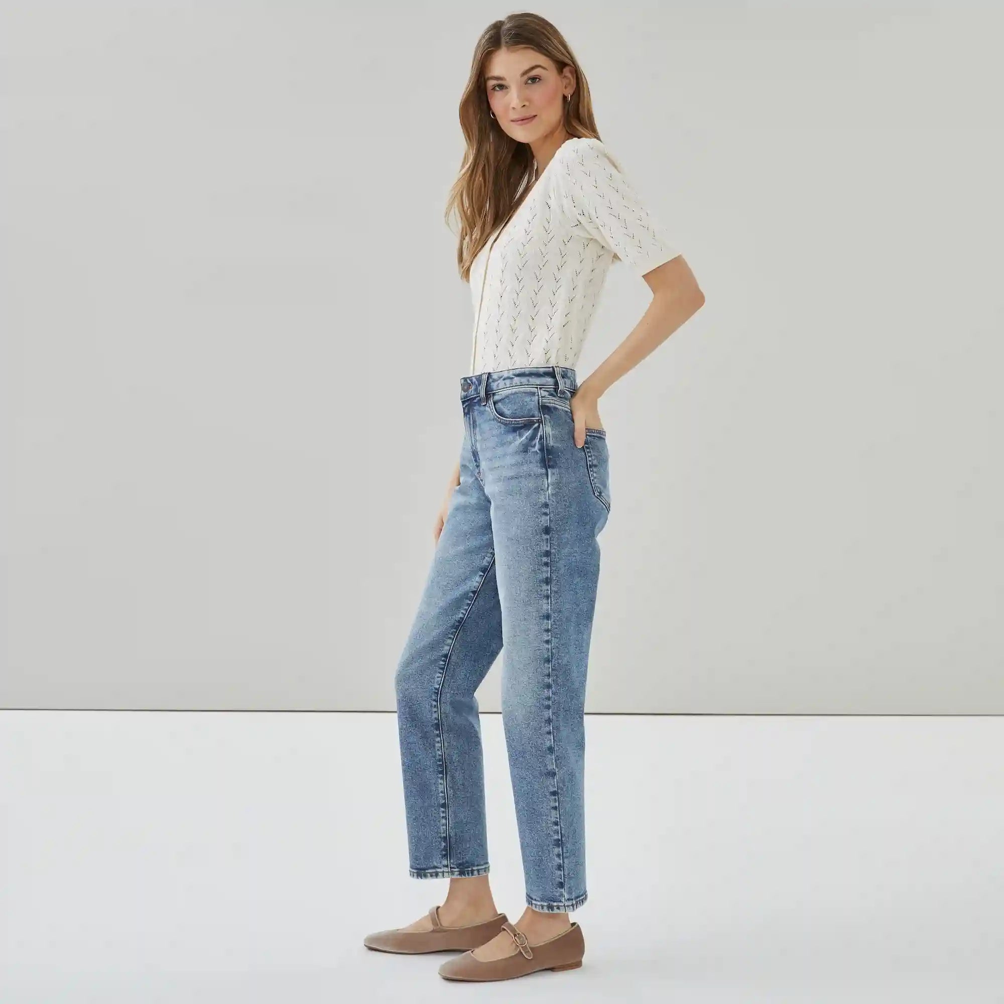 Medium Wash Straight Fit Jean