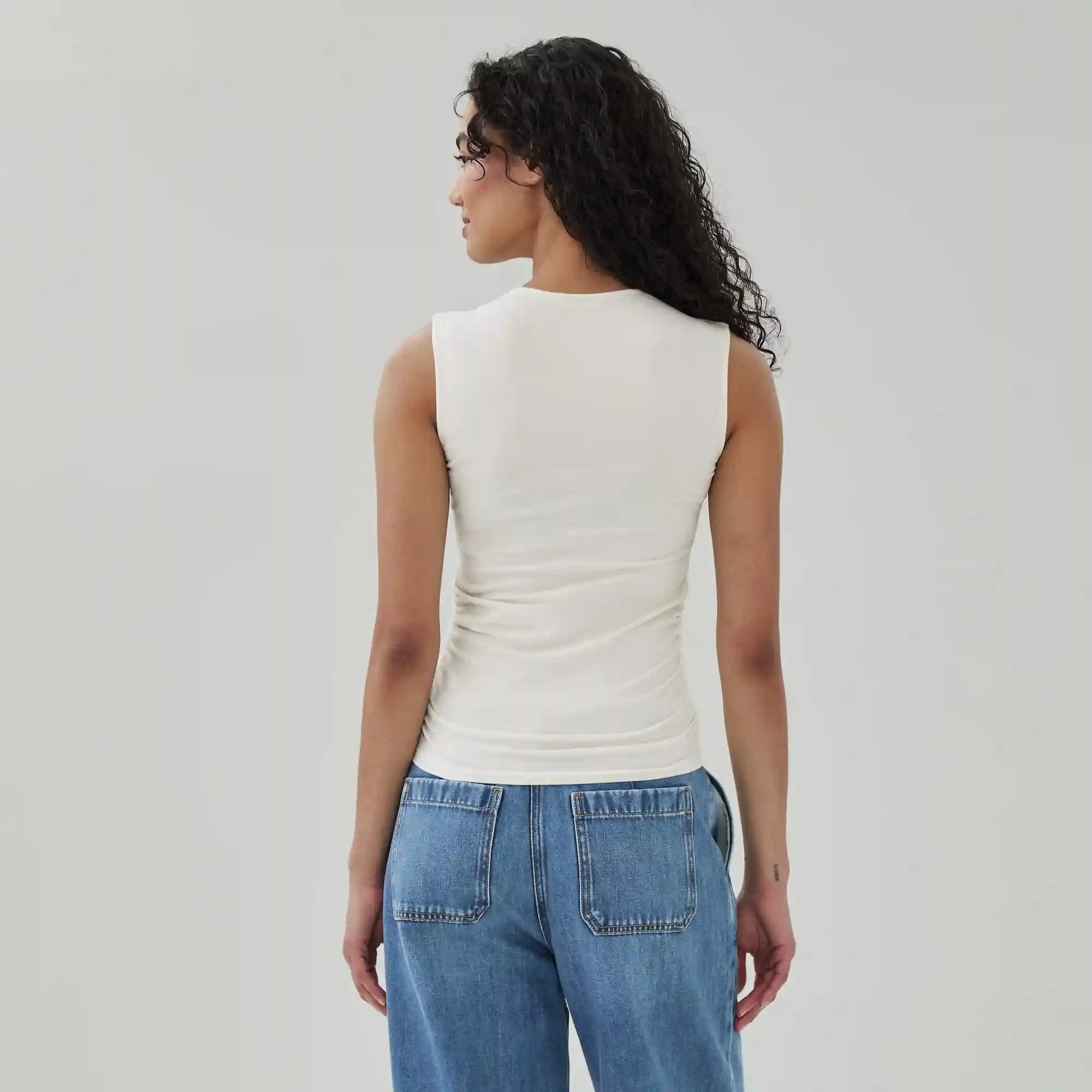 Ruched Square Neck Tank