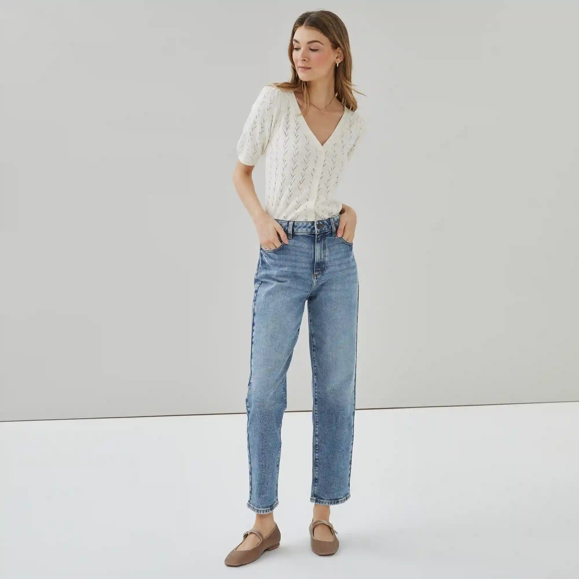 Medium Wash Straight Fit Jean