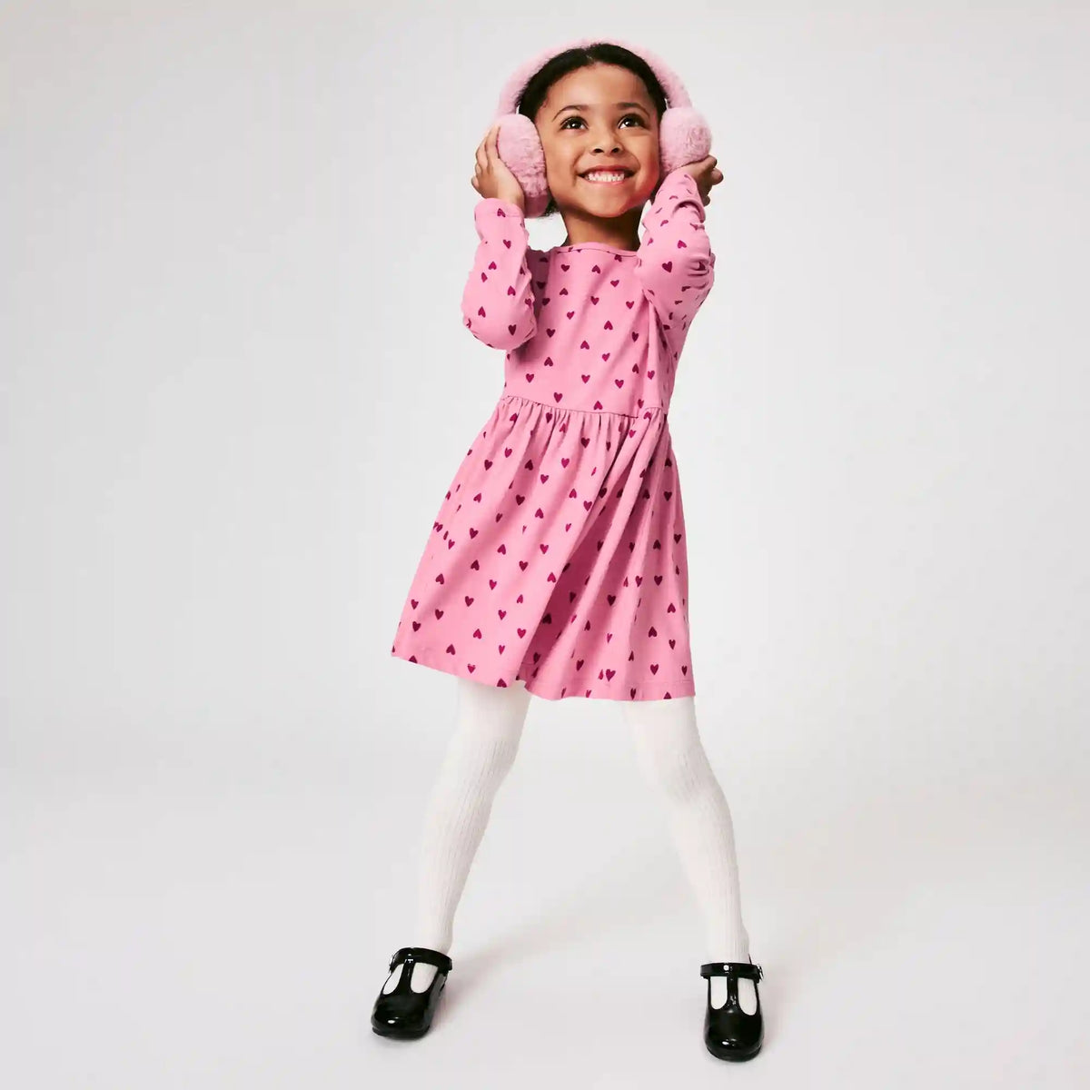 Toddler Girls' Printed Long Sleeve Dress