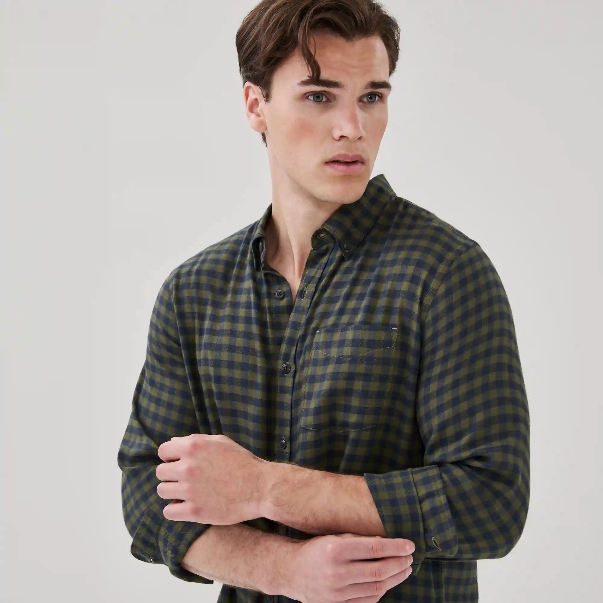 Men's Flannel Button-Down Shirt