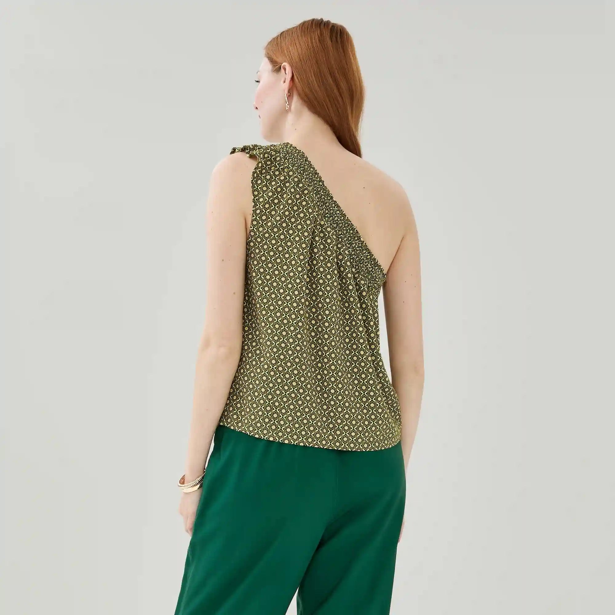Printed One-Shoulder Tank