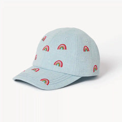 Toddler Girls' Denim Rainbow Baseball Cap