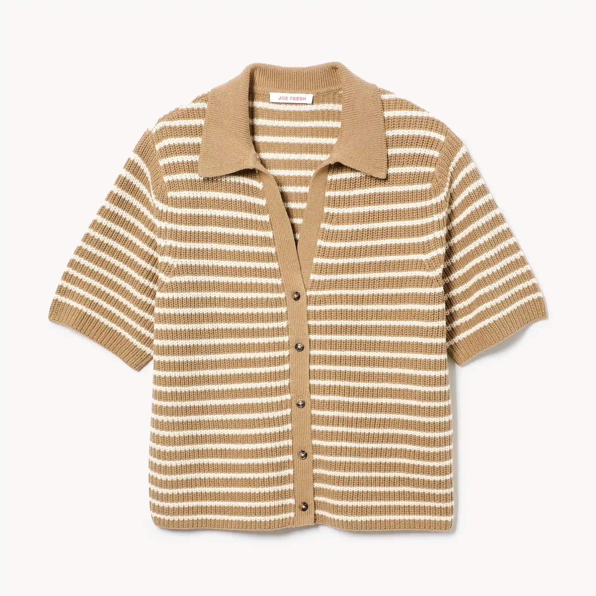 Striped Polo Cardigan