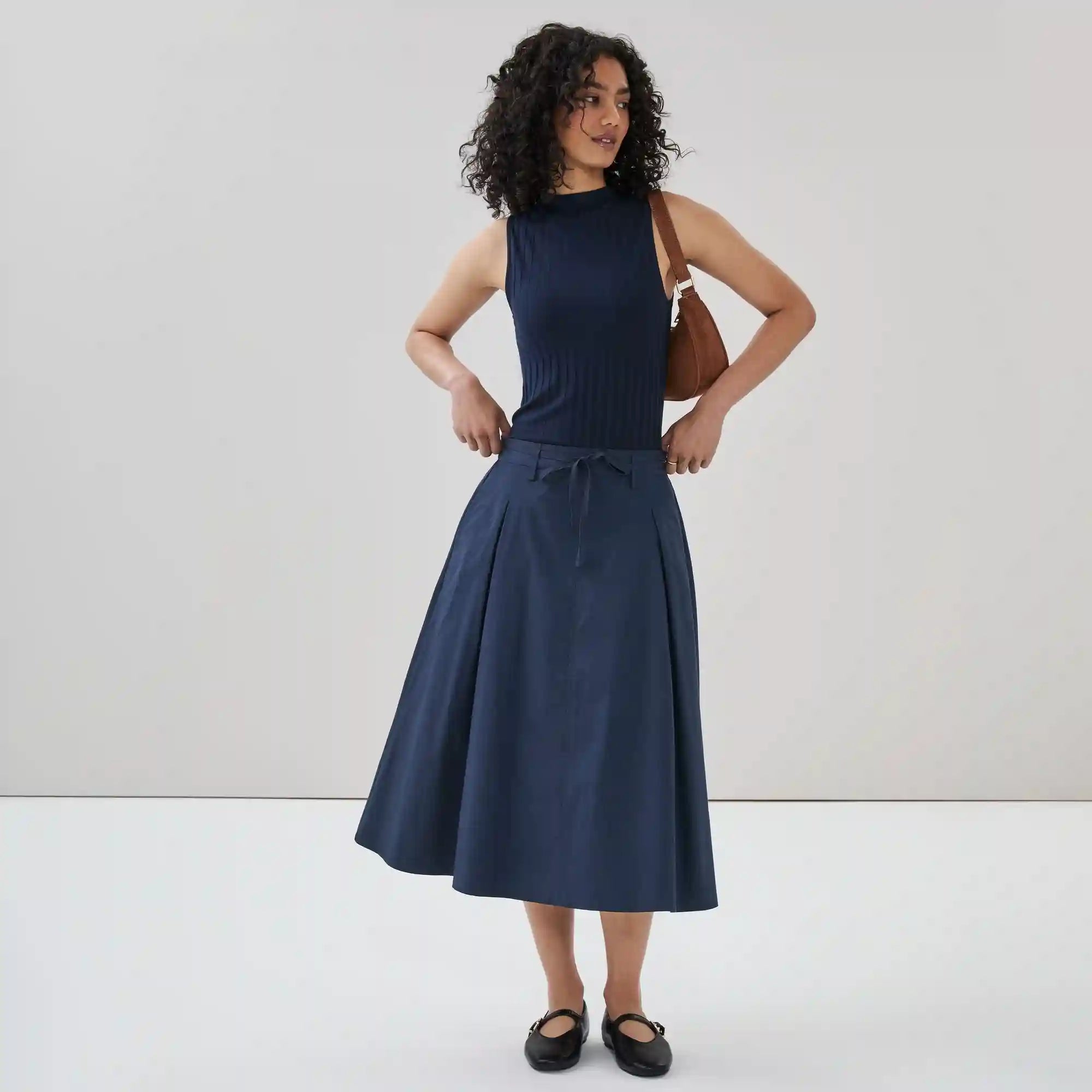 Flared Midi Skirt