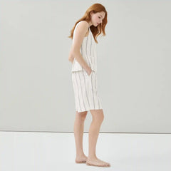 Linen Blend Striped Short