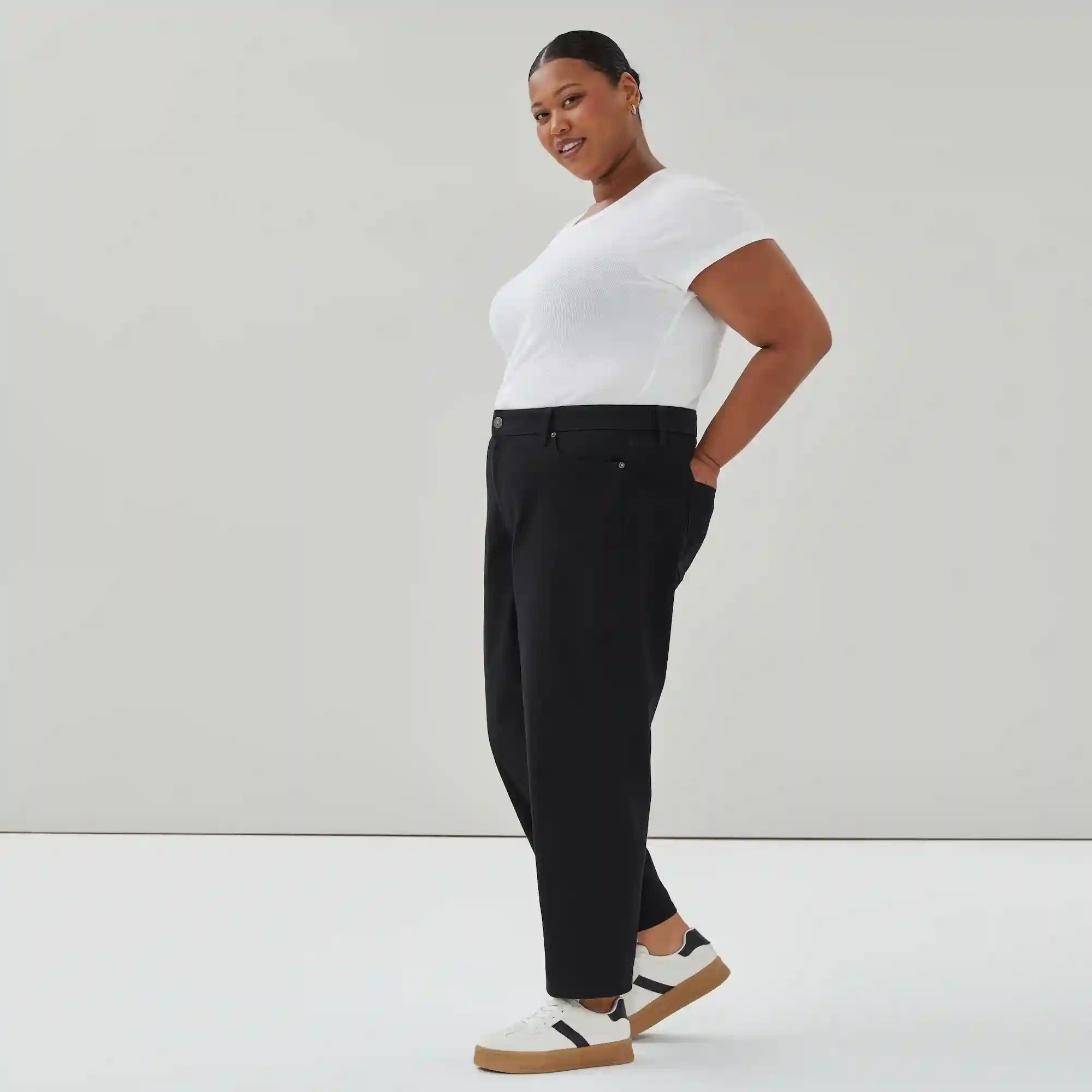 Women+ Relaxed Black Wash Jean