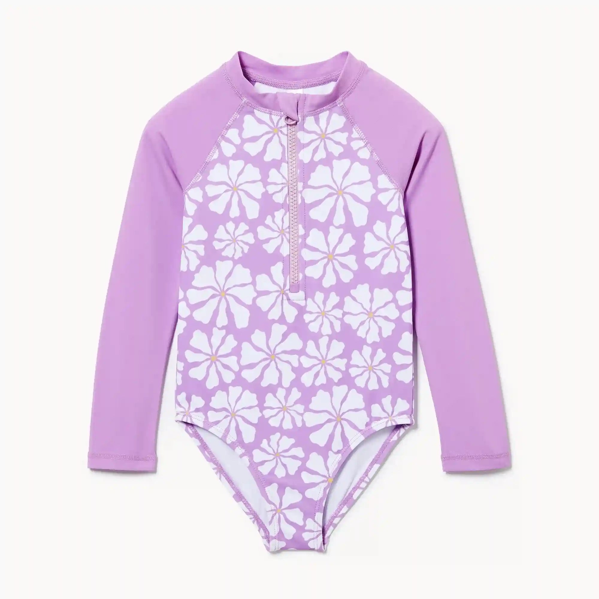 Toddler Girls' Printed Rash Guard Swimsuit