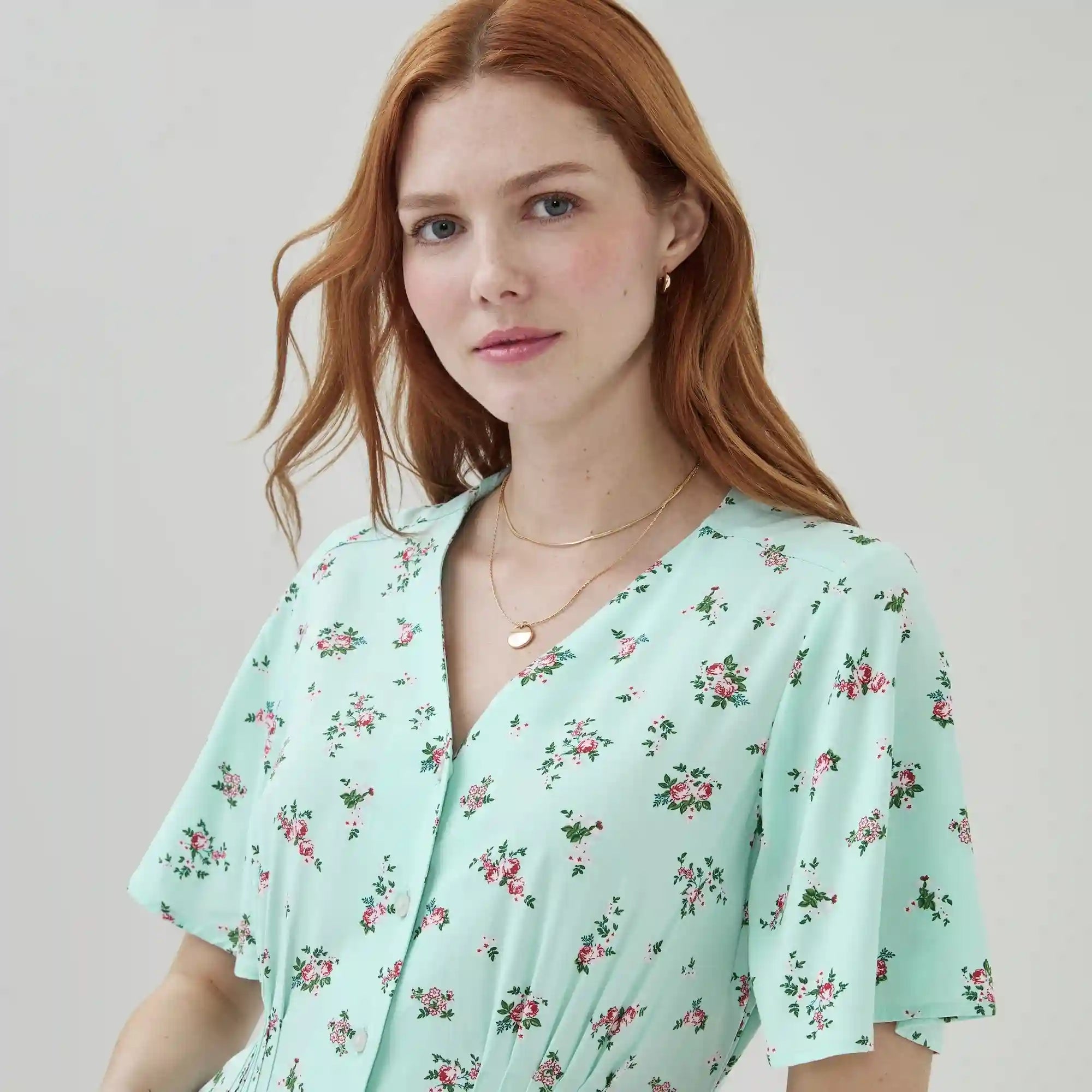 Pintuck Midi Dress