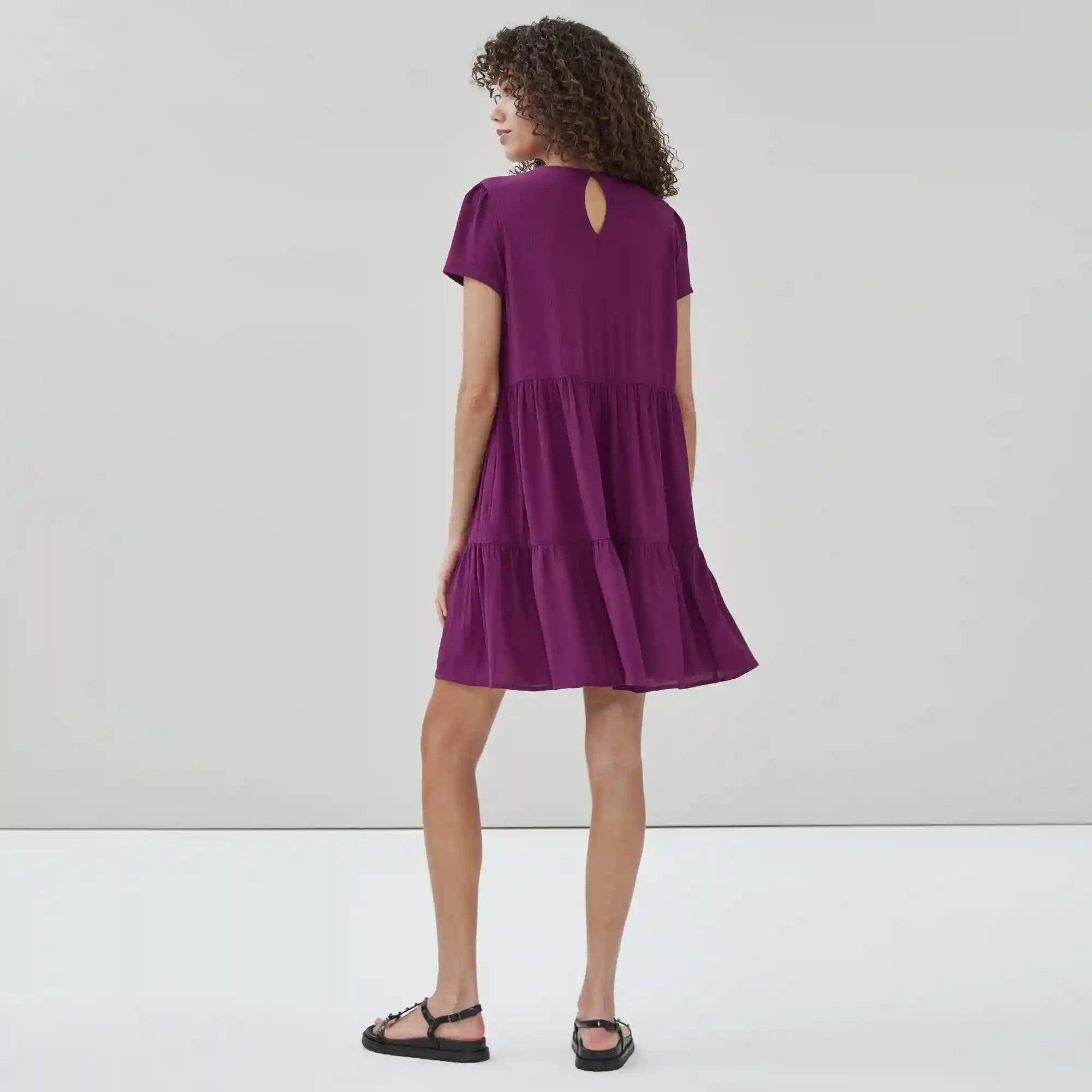 Short Sleeve Tiered Dress