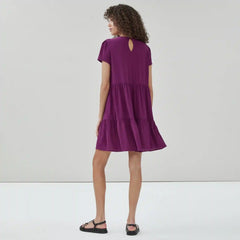 Short Sleeve Tiered Dress