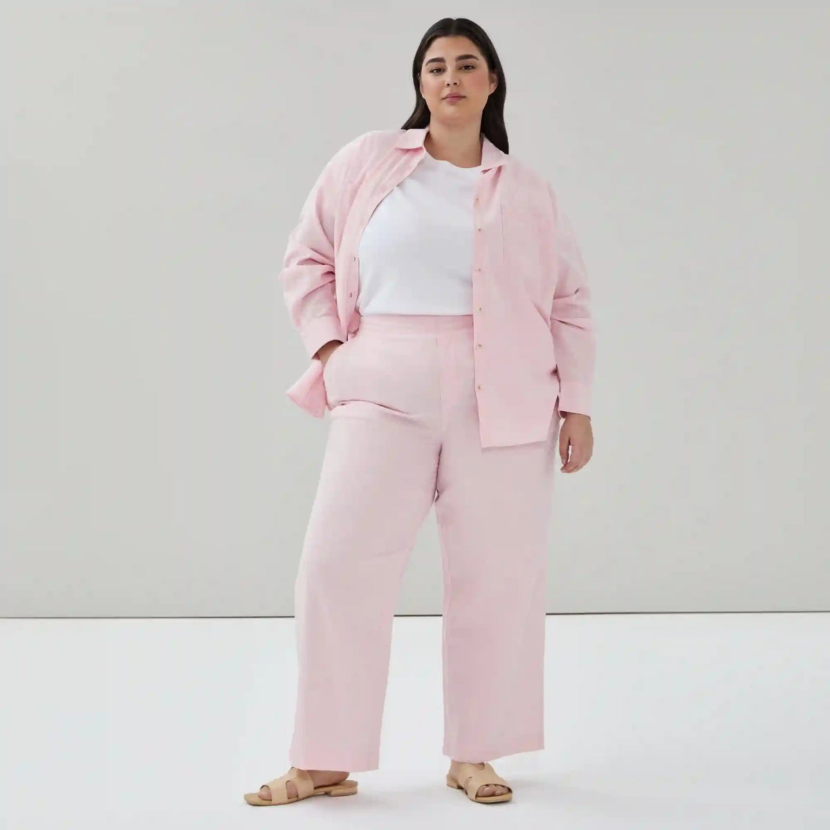 Women+ Linen Cotton Wide Leg Pant