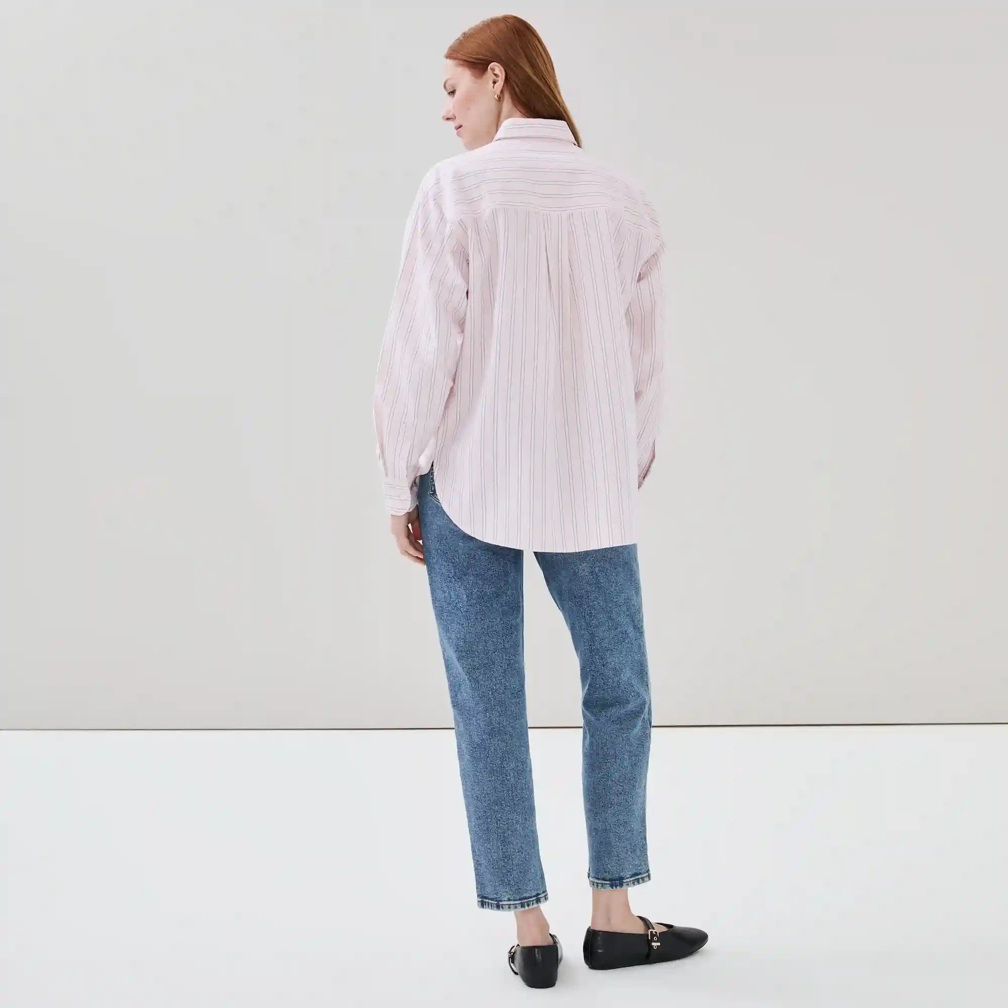 Oversized Striped Button-Up Shirt